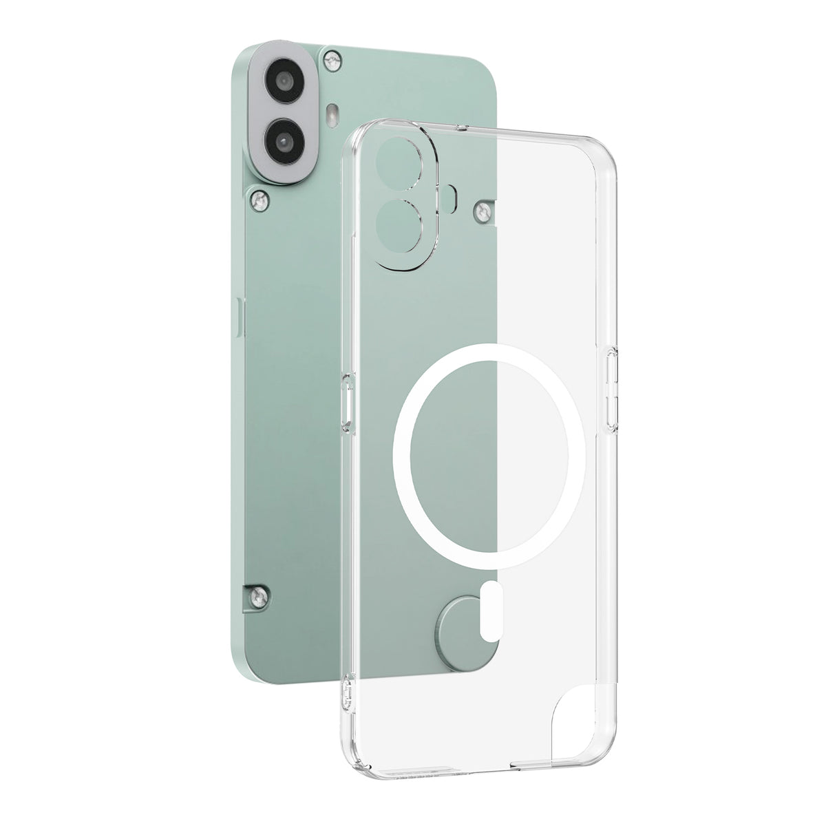 Nothing CMF Phone 1 Kamera Korumalı M-Safe Şarj Özellikli Şeffaf Zore London Sert PC Kapak