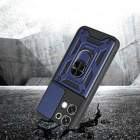 Oppo A6 Pro Kılıf Magnetik Standlı Kamera Korumalı Zore Sürgülü Vega Kapak