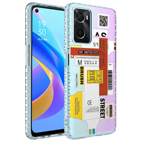 Oppo A96 4G Kılıf Airbag Kenarlı Renkli Desenli Silikon Zore Elegans Kapak