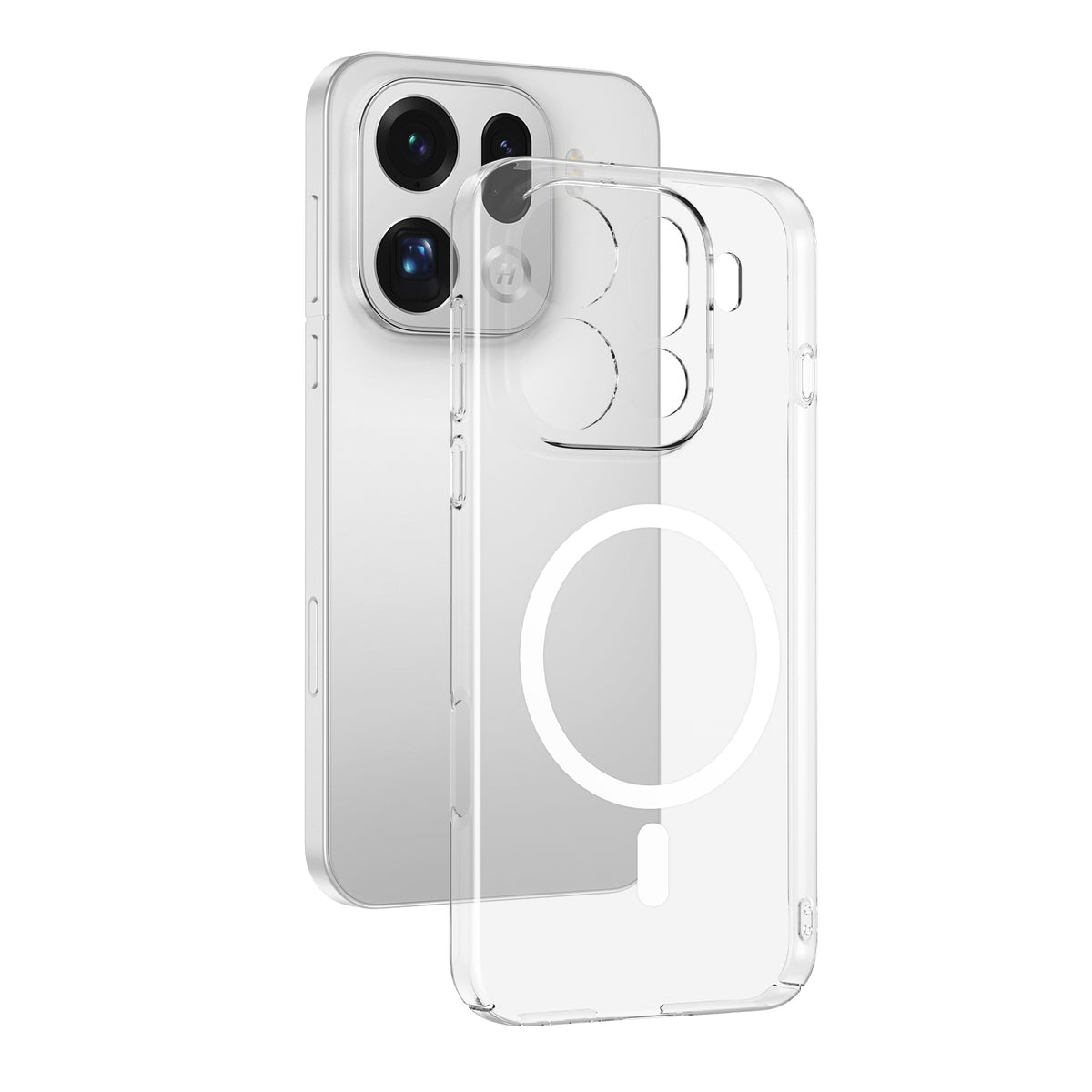 Oppo Find X9 Pro Kamera Korumalı M-Safe Şarj Özellikli Şeffaf Zore London Sert PC Kapak