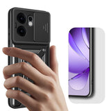 Oppo Reno 13F 5G Kılıf Magnetik Standlı Kamera Korumalı Zore Sürgülü Vega Kapak