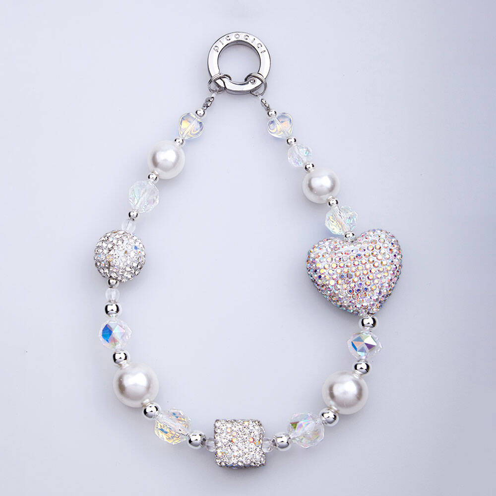 Picocici Parlayan Taş Tasarımlı 30mm Dot Drill Heart Telefon Bilek Askı İpi