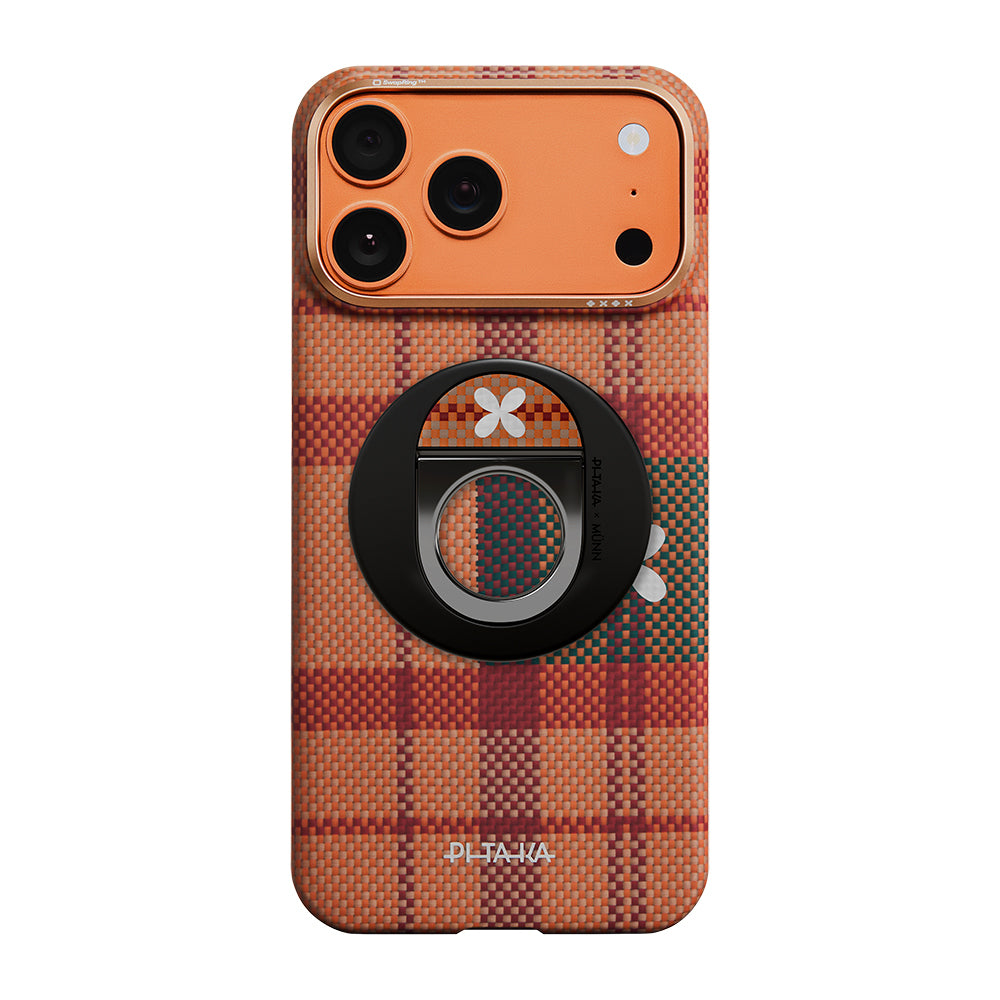 Pitaka Aramid Fiber Flora in Grid Serisi MagEZ Grip 3 Magnetik Ring Stand Telefon Tutucu