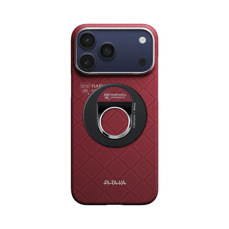 Pitaka Aramid Fiber Harvard Crimson Serisi MagEZ Grip 3 Magnetik Ring Stand Telefon Tutucu