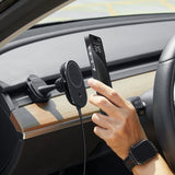 Pitaka MagEZ Pro 2 M-safe Şarj Özellikli Qi2 Tesla Model Y ve Model 3 Uyumlu Aramid Fiber Araç Telefon Tutucu