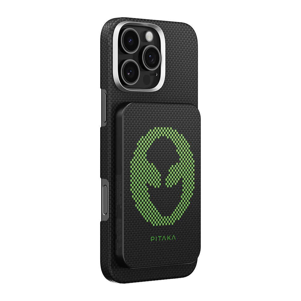 Pitaka Tactile Woven Qi2 Şarj Teknolojili Aramid Fiber M-Safe Powerbank 15W 5000mAh