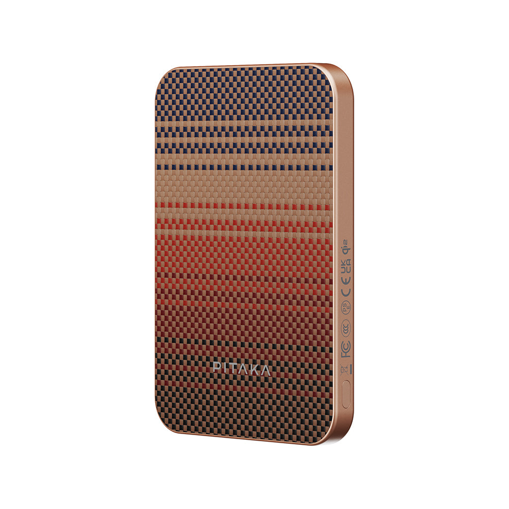 Pitaka Tactile Woven Qi2 Şarj Teknolojili Aramid Fiber M-Safe Powerbank 15W 5000mAh