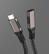 Qgeem Extension USB3.2 Type-C PD Uzatma Kablosu 100W 20Gbps 4K@60Hz 2 Metre