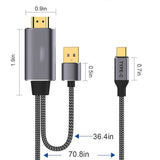 Qgeem QG-UA12 Type-C To HDMI 2 in 1 Kablo