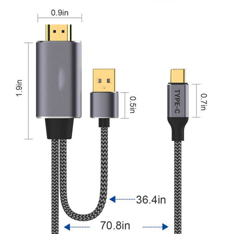 Qgeem QG-UA12 Type-C To HDMI 2 in 1 Kablo