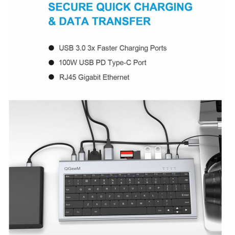 Qgeem QG-UH-11-2 Type-C Hub Klavye