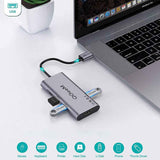 Qgeem QG-UH07-A Type-C Çoğaltıcı ve Dönüştürücü Hub Usb 3.0 HDMI 4K SD Kart 85W 5120Mbps