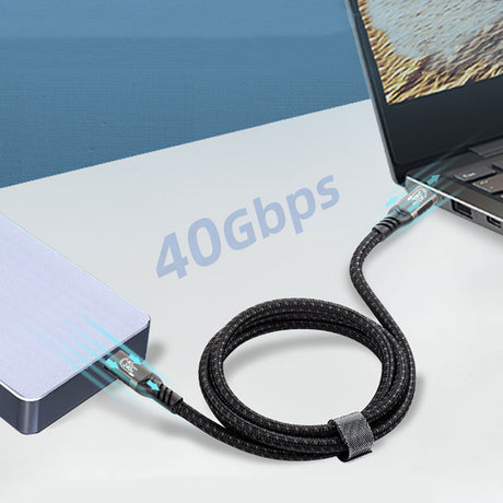 Qgeem QG01 Type-C to Type-C USB4 PD Data Kablosu 240W 40Gbps 8K@60Hz 0.5 Metre