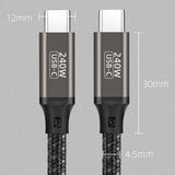 Qgeem QG02 Type-C to Type-C PD3.1 Data Kablosu 240W 480Mbps 1.5 Metre