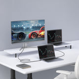 Qgeem QG04 Dijital LED Göstergeli Type-C to Type-C PD 40G 8K@60Hz Data Kablosu 240W 1M