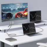 Qgeem QG04 Dijital LED Göstergeli Type-C to Type-C PD 40G 8K@60Hz Data Kablosu 240W 1M