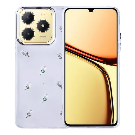 Realme C61 Kılıf Airbag Tasarımlı Simli Şeffaf Zore Kutup Kapak