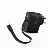 Recci RC102E GaN Teknolojili Hızlı Şarj Başlığı USB-A to Type-C PD 40W Type-C Kablolu Şarj Seti