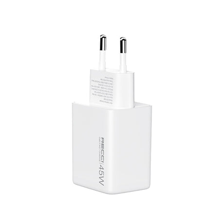 Recci RC108E GaN Teknolojili Hızlı Şarj Başlığı Type-C to Type-C PD 45W Kablolu Şarj Seti