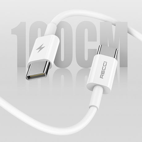 Recci RC108E GaN Teknolojili Hızlı Şarj Başlığı Type-C to Type-C PD 45W Kablolu Şarj Seti