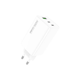 Recci RC110E Type-C PD & USB-A GaN Teknolojili QC3.0 Hızlı Şarj Başlığı 100W