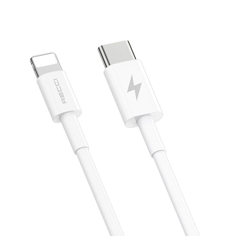 Recci RC65E Hızlı Şarj Başlığı Type-C to Lightning PD 20W Kablolu Şarj Seti