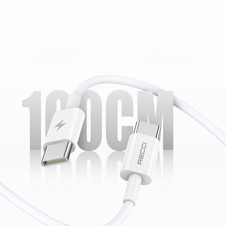Recci RC77E GaN Teknolojili Hızlı Şarj Başlığı Type-C to Type-C PD 30W Kablolu Şarj Seti