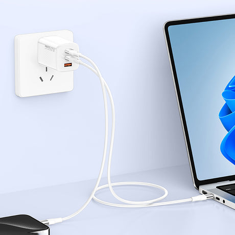 Recci RC85E GaN Teknolojili Hızlı Şarj Başlığı USB-A to Type-C PD 67W Kablolu Şarj Seti