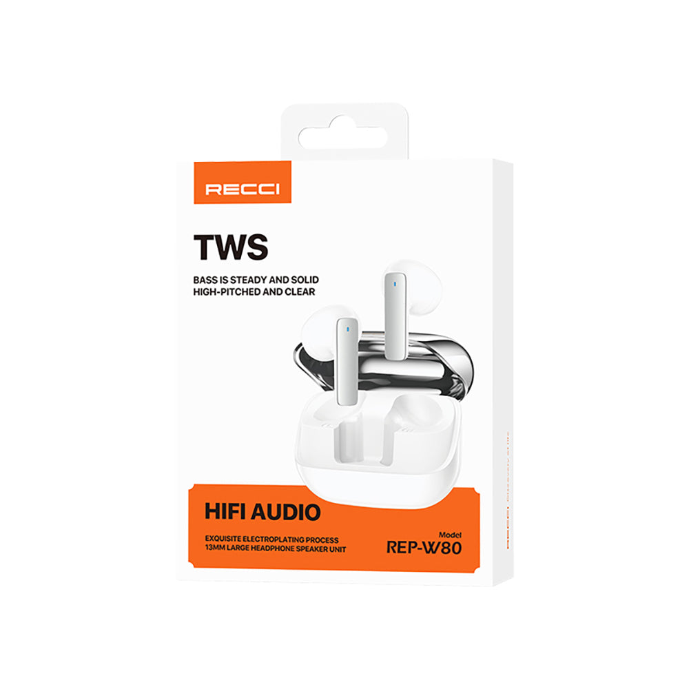 Recci REP-W80 Hi-Fi Ses Kaliteli TWS Kulak İçi Bluetooth v5.3 Kulaklık