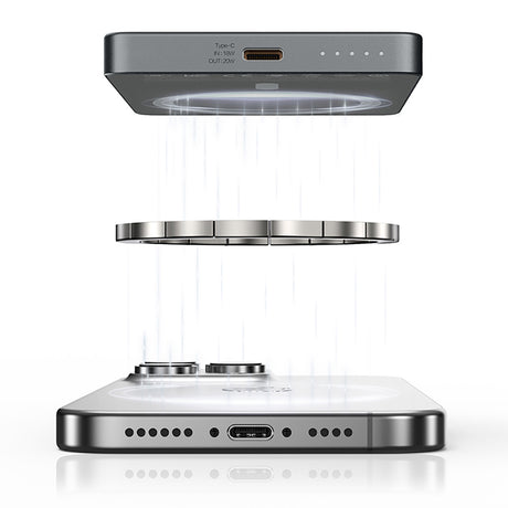 Recci RP33 PD 20W Ultra İnce Led Göstergeli Hızlı Şarj Özellikli Wireless Powerbank 15W 5000mAh