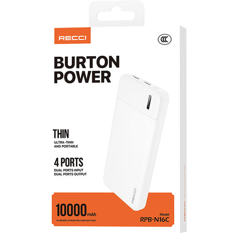 Recci RPB-N16C Ultra İnce Hızlı Şarj Özellikli Led Işık Göstergeli Wireless Powerbank 10000mAh