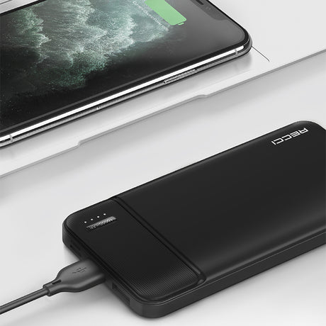 Recci RPB-N16C Ultra İnce Hızlı Şarj Özellikli Led Işık Göstergeli Wireless Powerbank 10000mAh