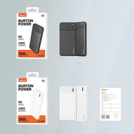 Recci RPB-N16C Ultra İnce Hızlı Şarj Özellikli Led Işık Göstergeli Wireless Powerbank 10000mAh