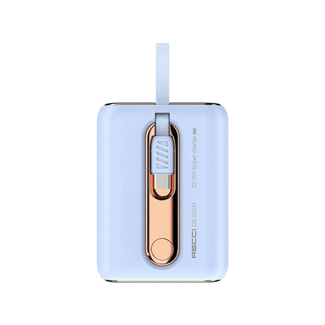 Recci RPB-P12C PD 20W Askı İpli Hızlı Şarj Özellikli Type-C Kablolu Powerbank 22.5W 10.000mAh