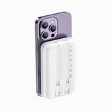 Recci RPB-W10 Polaris Serisi Çift Kablolu LED Dijital Göstergeli Wireless Powerbank 15W 10000mAh