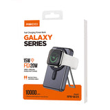 Recci RPB-W23 PD 20W Led Göstergeli Standlı Kablosuz Şarj Özellikli Type-C ve Lightning Kablolu Powerbank 15W 10000mAh