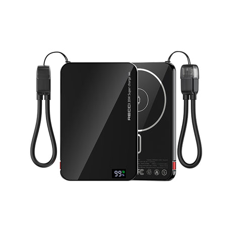 Recci RPB-W41 PD 20W Ultra İnce Hızlı Şarj Özellikli Type-C Kablolu Powerbank 15W 5000mAh