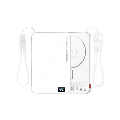 Recci RPB-W41 PD 20W Ultra İnce Hızlı Şarj Özellikli Type-C Kablolu Powerbank 15W 5000mAh