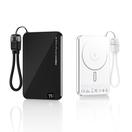 Recci RPB-W41 PD 20W Ultra İnce Hızlı Şarj Özellikli Type-C Kablolu Powerbank 15W 5000mAh
