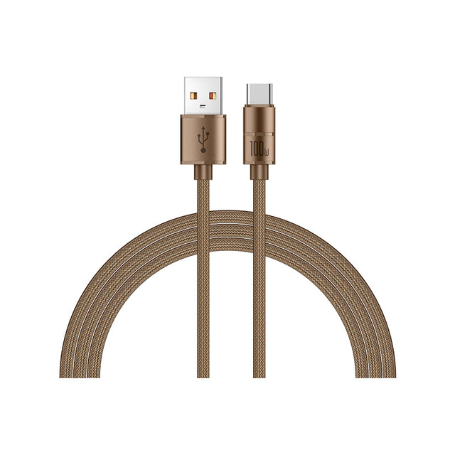Recci RS08C Warrior Serisi USB-A to Type-C 100W Hızlı Şarj Özellikli Data ve Şarj Kablosu 1.2M