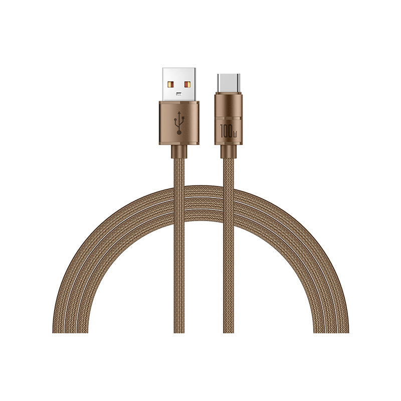 Recci RS08C Warrior Serisi USB-A to Type-C 100W Hızlı Şarj Özellikli Data ve Şarj Kablosu 1.2M