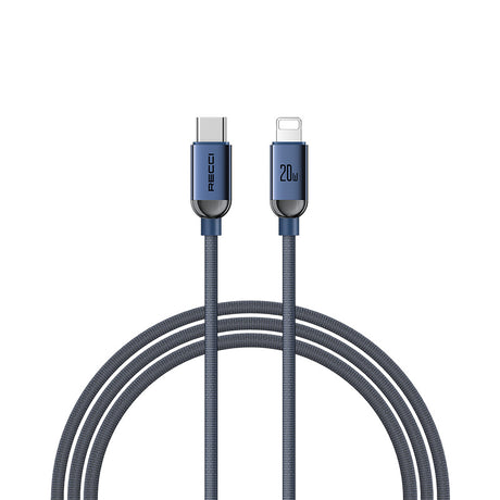 Recci RS09CL PD Crystal Serisi 30W Hızlı Şarj Özellikli Type-C To Lightning PD Kablo 1.2M