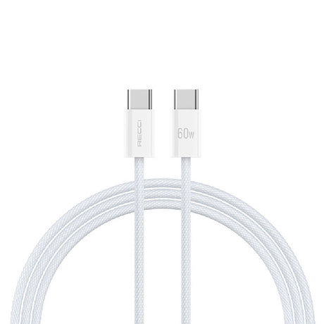 Recci RS13CC Nature Serisi 60W Hızlı Şarj Özellikli Type-C To Type-C PD Kablo 1.2M