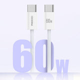 Recci RS15CC Nature Serisi 60W Hızlı Şarj Özellikli Type-C To Type-C PD Kablo 2M