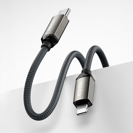 Recci RS35CL Type-C to Lightning PD 30W Örgü Tasarımlı Hızlı Şarj Özellikli Data ve Şarj Kablosu 1M