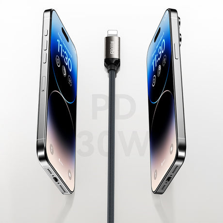 Recci RS35CL Type-C to Lightning PD 30W Örgü Tasarımlı Hızlı Şarj Özellikli Data ve Şarj Kablosu 1M