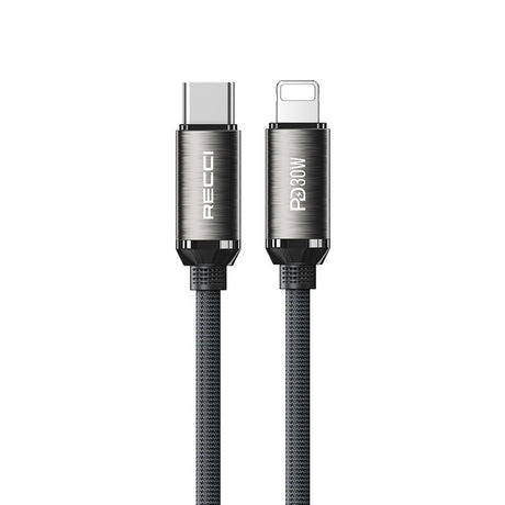 Recci RS35CL Type-C to Lightning PD 30W Örgü Tasarımlı Hızlı Şarj Özellikli Data ve Şarj Kablosu 1M