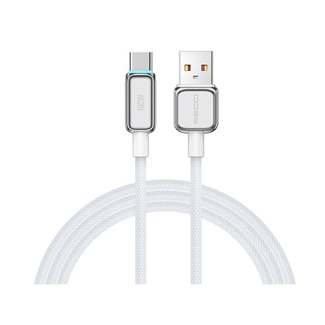 Recci RS42C Lamp Display Serisi USB-A to Type-C 100W Hızlı Şarj Özellikli Data ve Şarj Kablosu 1.5M