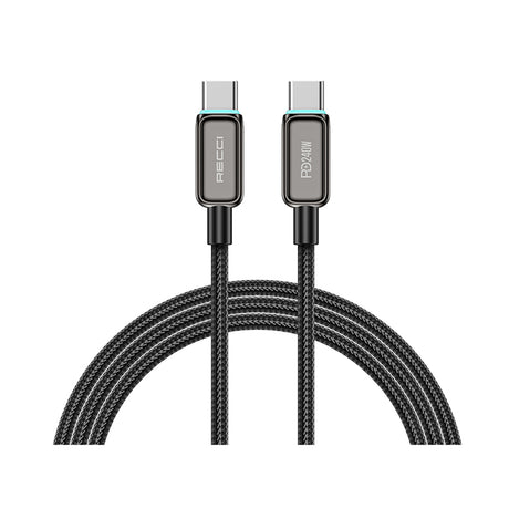 Recci RS42CC Lamp Display Serisi Type-C to Type-C PD 240W Hızlı Şarj Özellikli Data ve Şarj Kablosu 1.5M