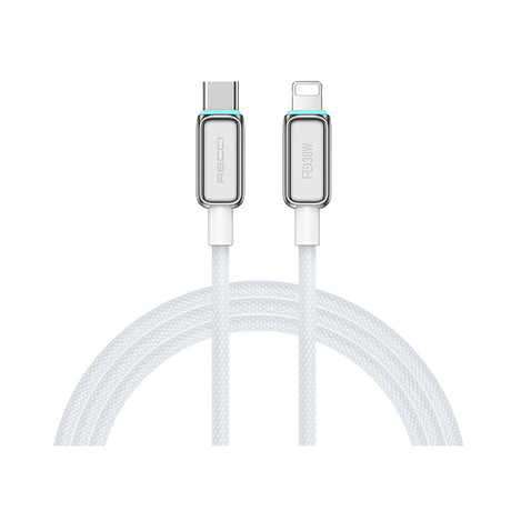 Recci RS42CL Lamp Display Serisi Type-C to Lightning PD 30W Hızlı Şarj Özellikli Data ve Şarj Kablosu 1.5M